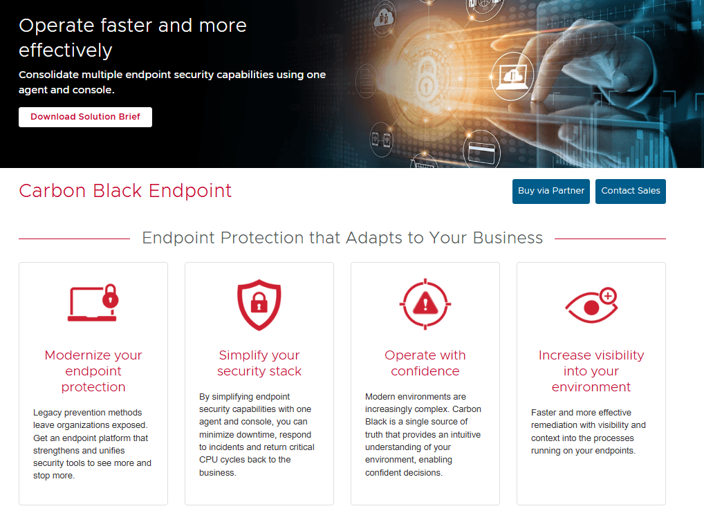 VMware Carbon Black protects endpoints with real-time threat detection and blocking.