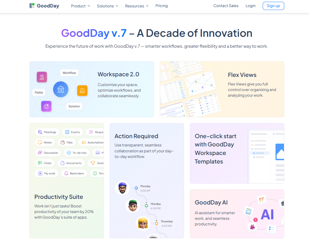 GoodDay is a work management platform for planning, tracking, and team collaboration.