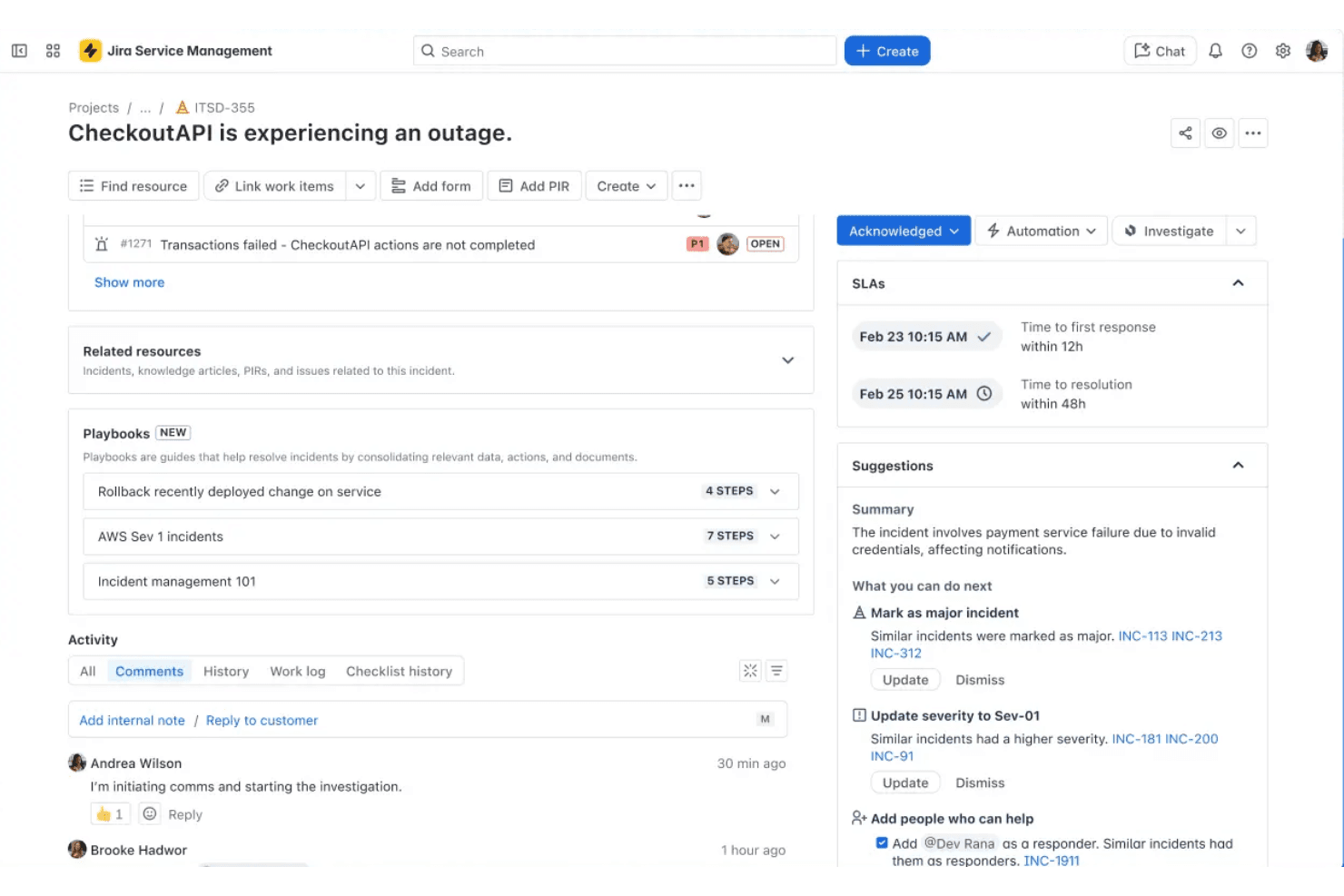 Jira Service Management screenshot