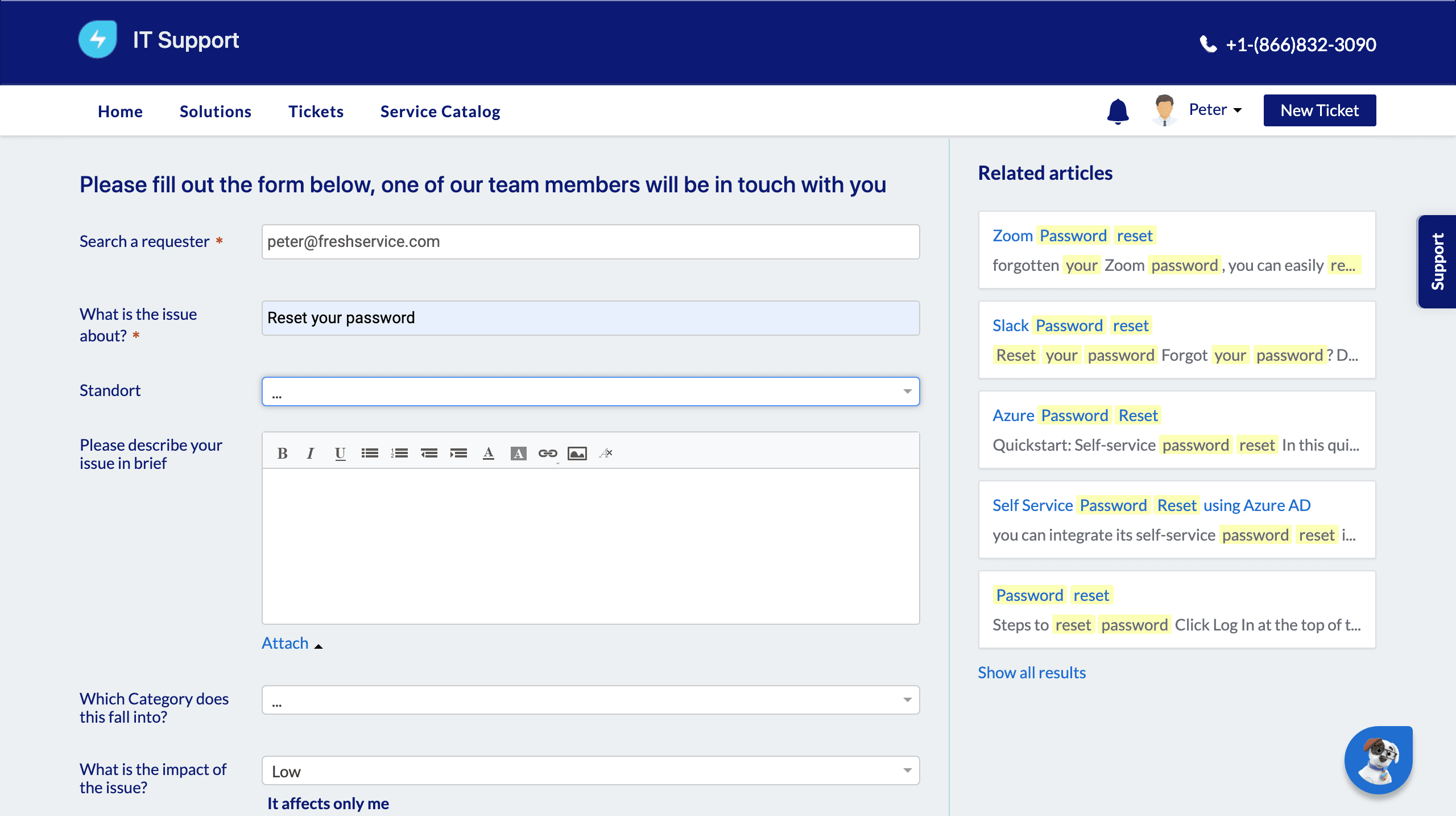Freshservice screenshot