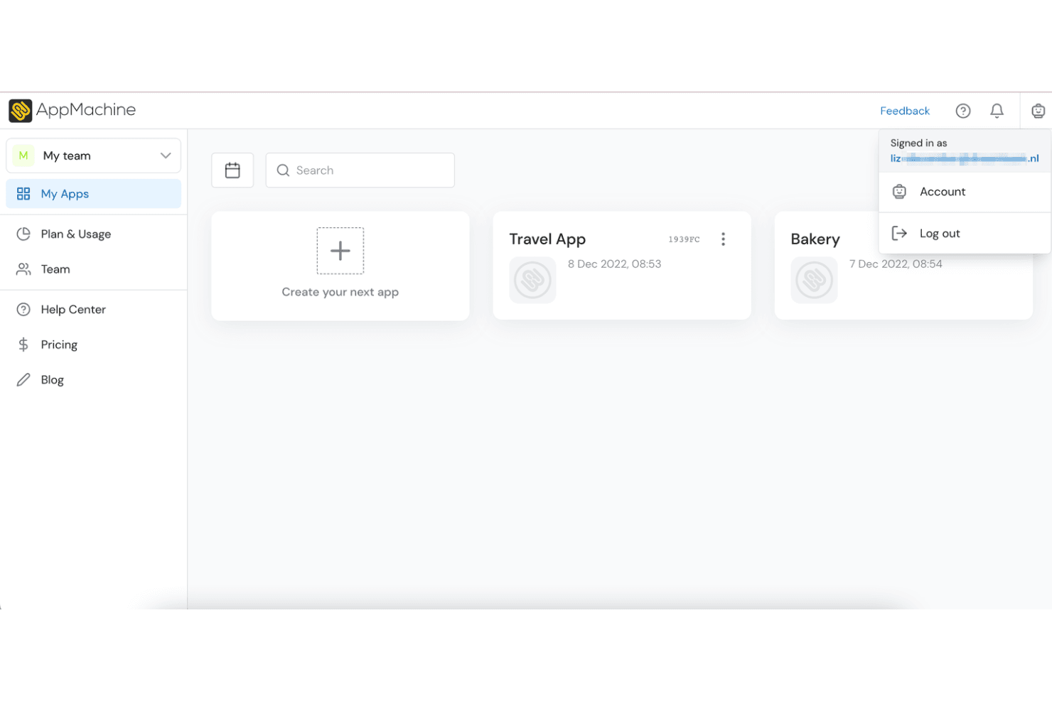 AppMachine screenshot