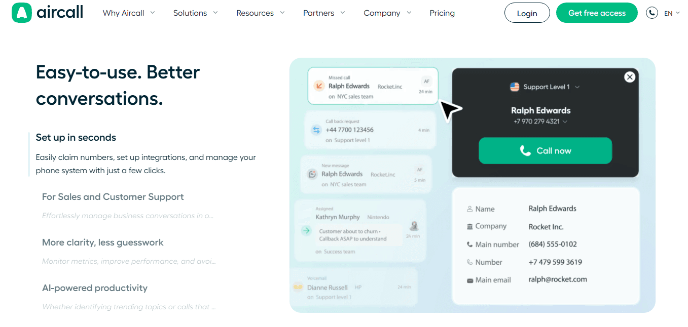 Aircall screenshot