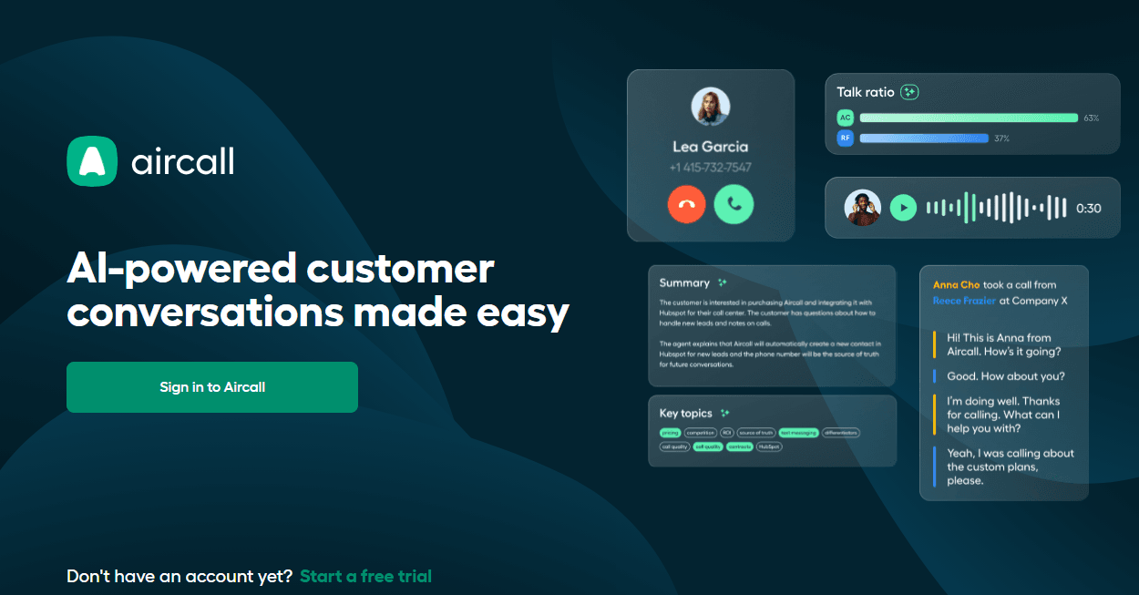 Aircall screenshot