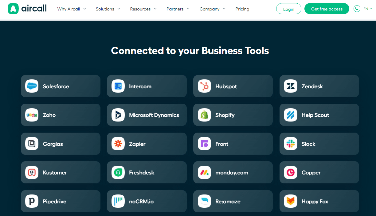 Aircall screenshot