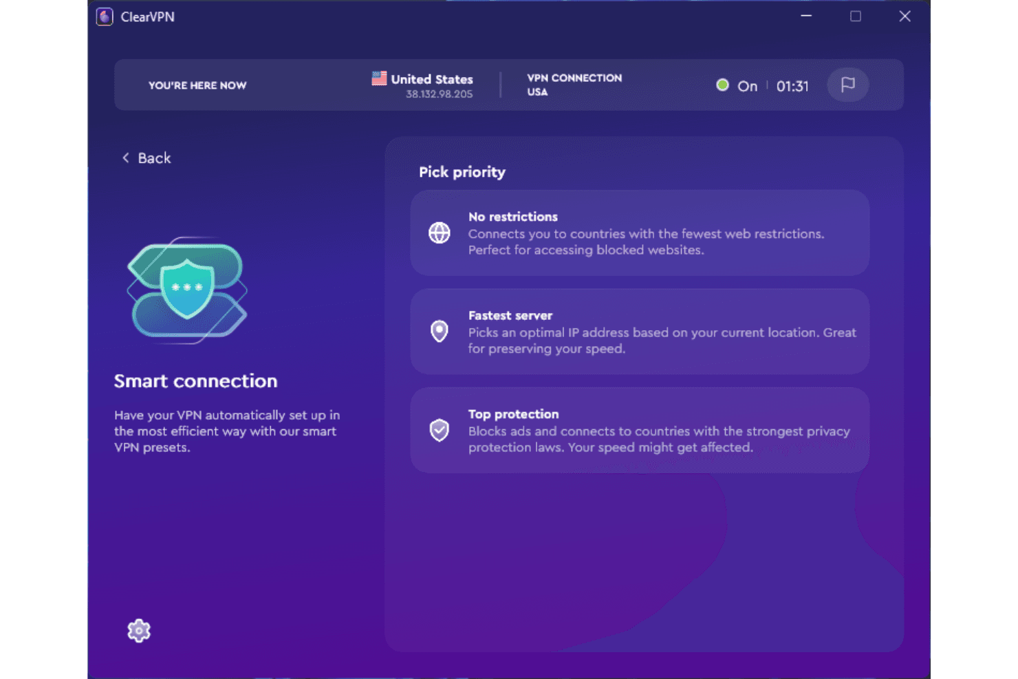 ClearVPN screenshot