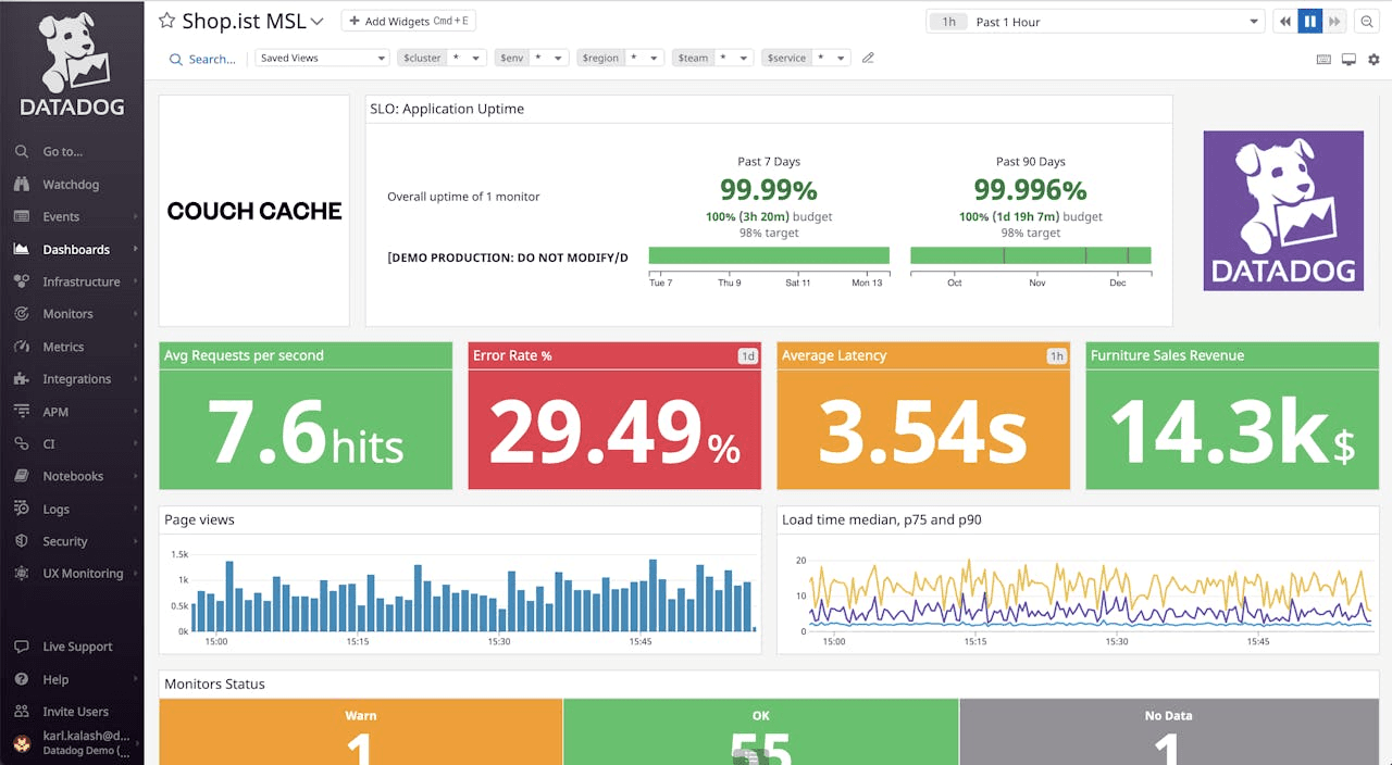 Datadog Log Management screenshot