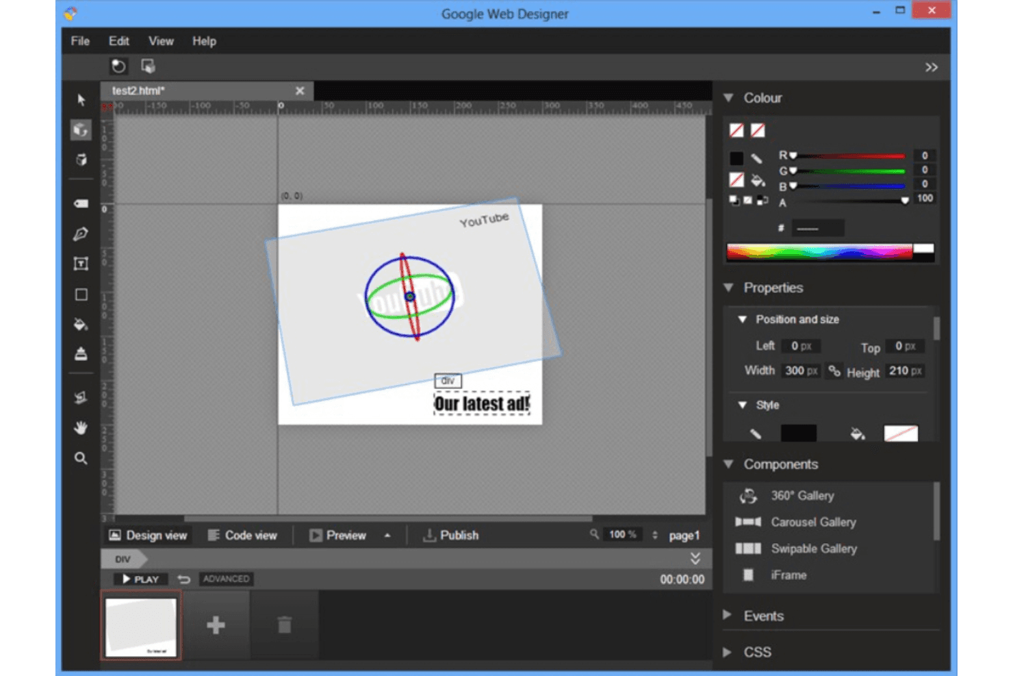 Google Web Designer screenshot