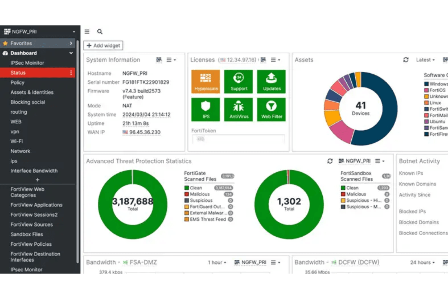 Fortinet screenshot