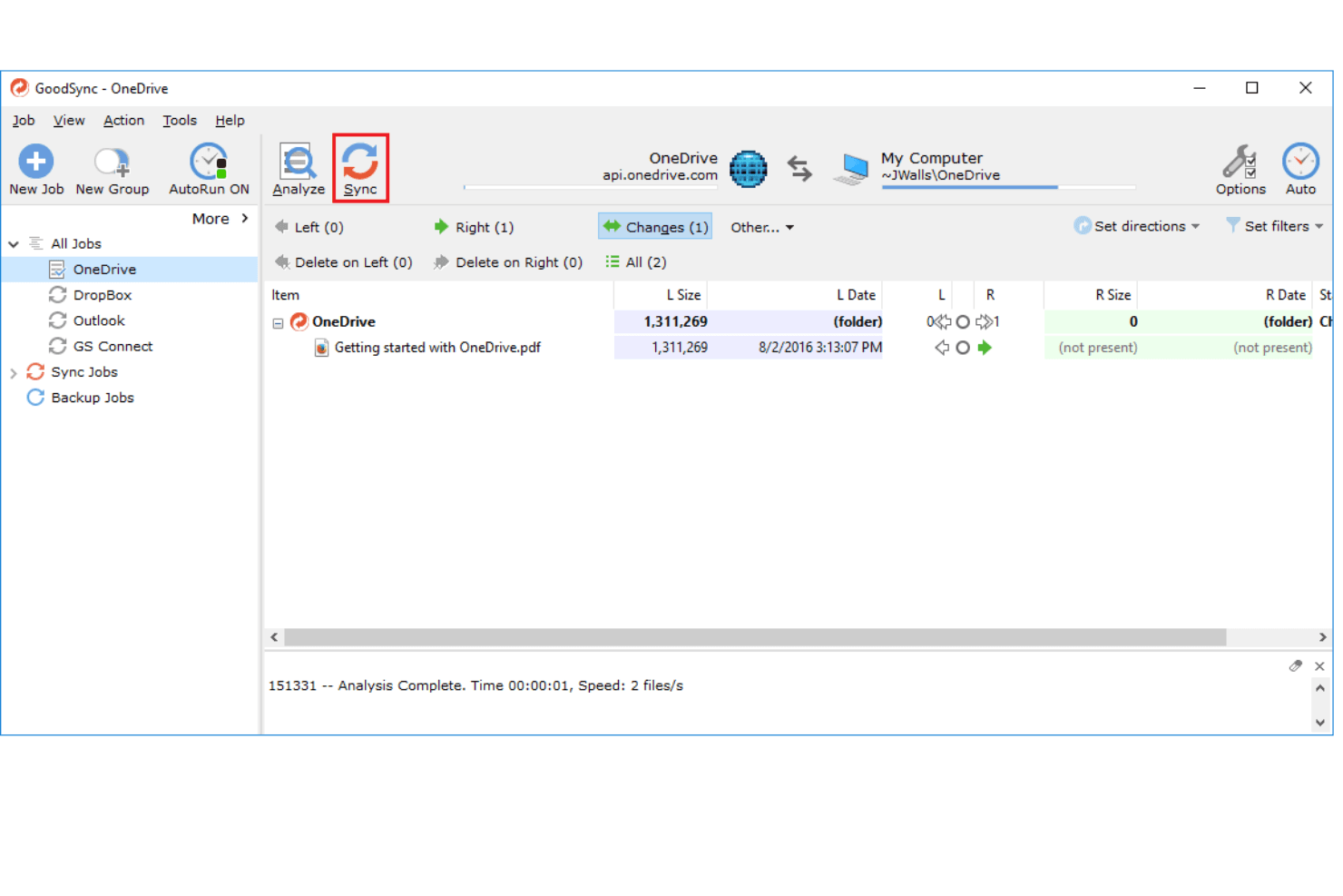GoodSync screenshot