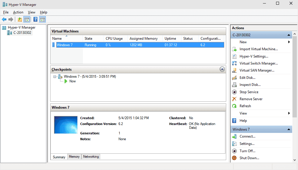 Microsoft Hyper-V screenshot