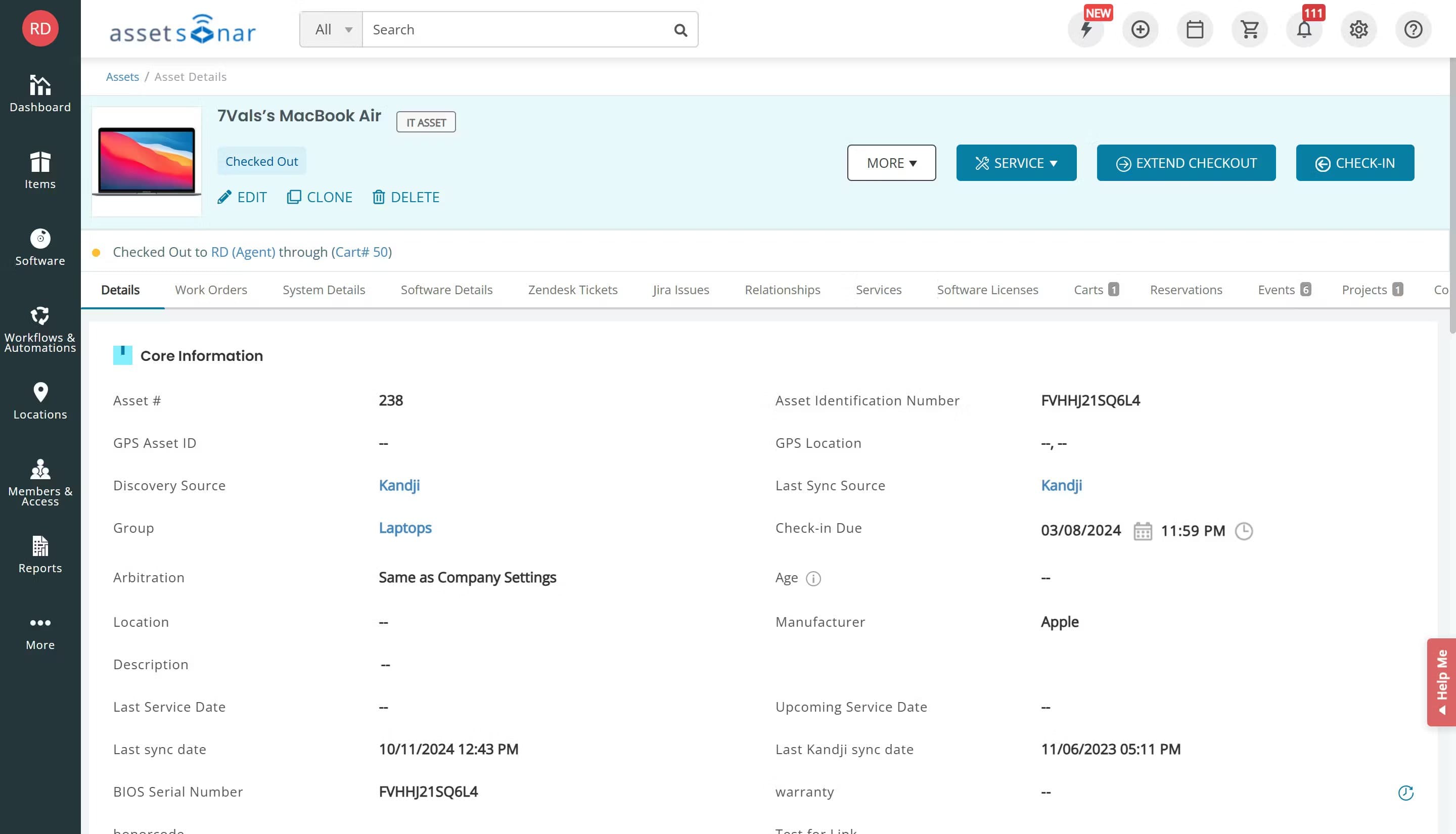 Ezo AssetSonar screenshot