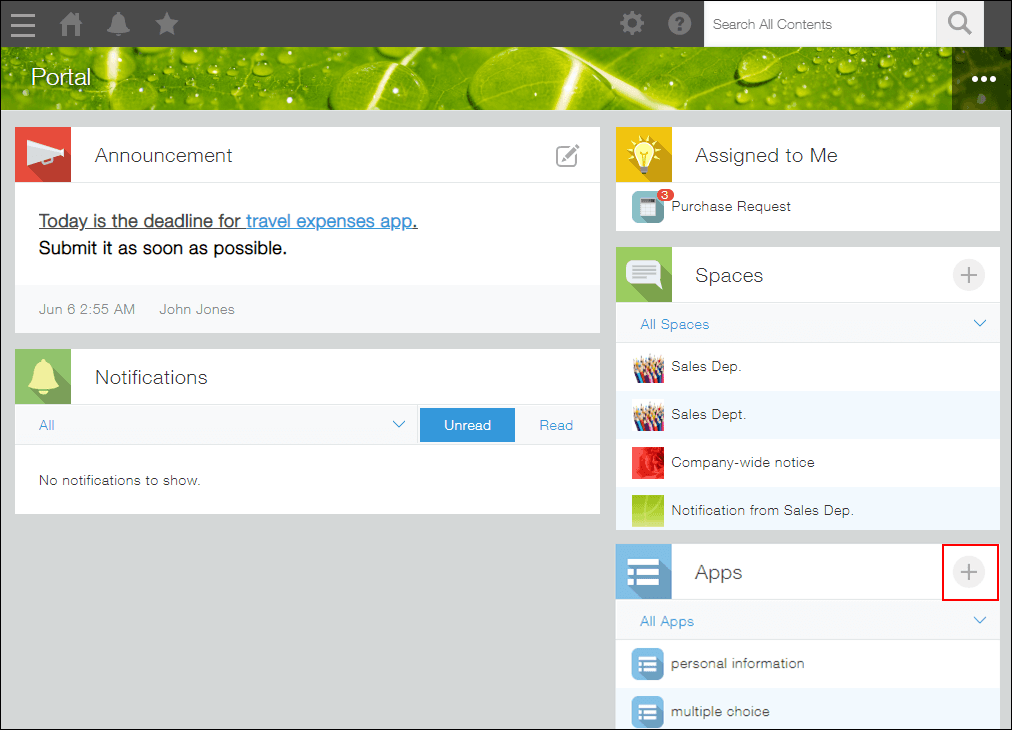 Kintone screenshot