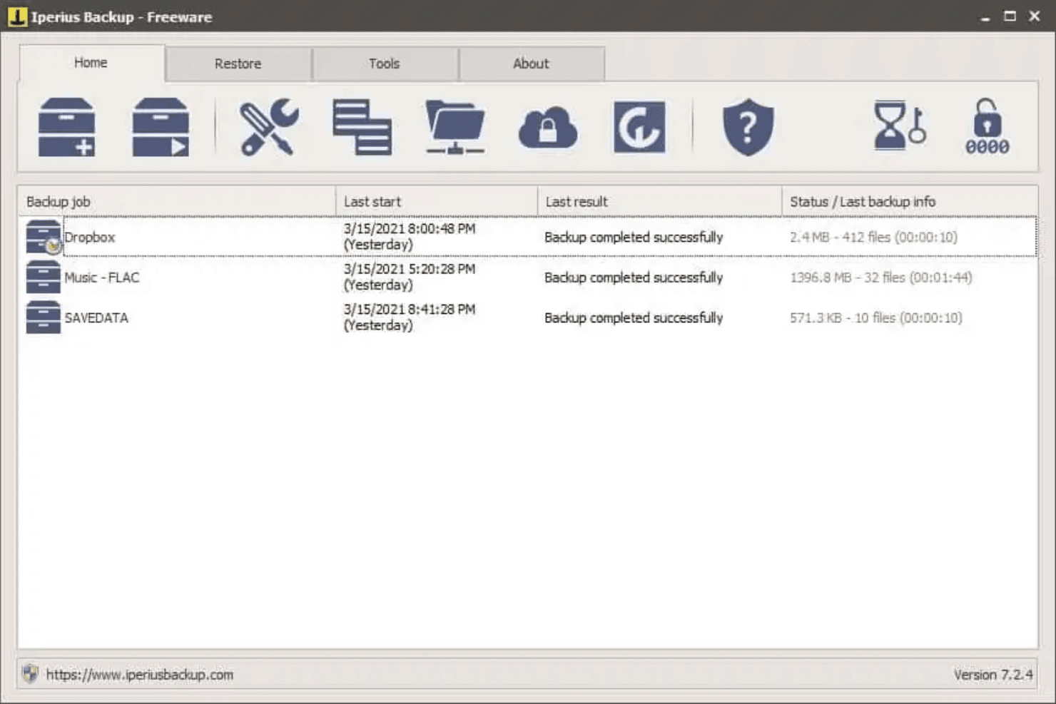 Iperius Backup screenshot