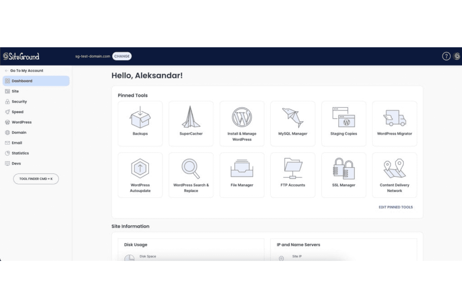 SiteGround screenshot
