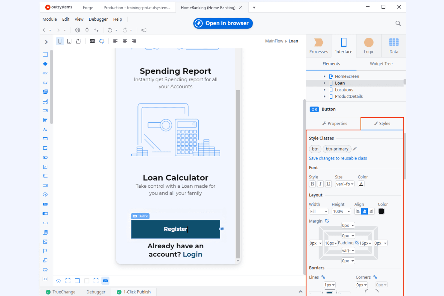 OutSystems screenshot