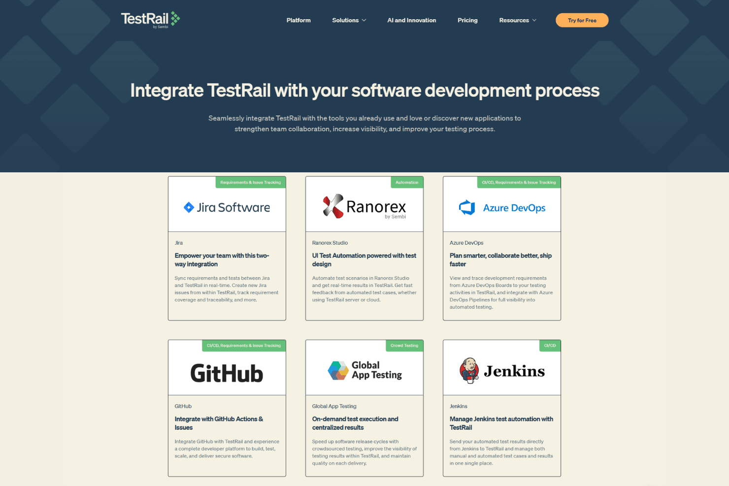 TestRail screenshot
