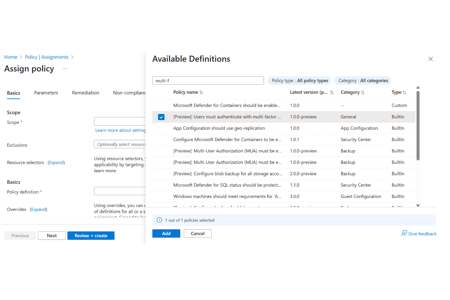Microsoft Azure screenshot