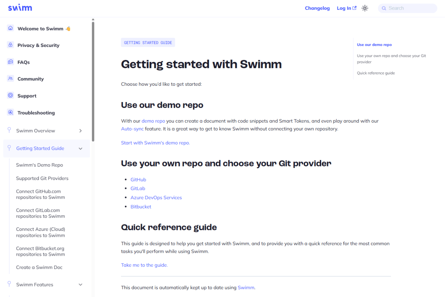Swimm screenshot