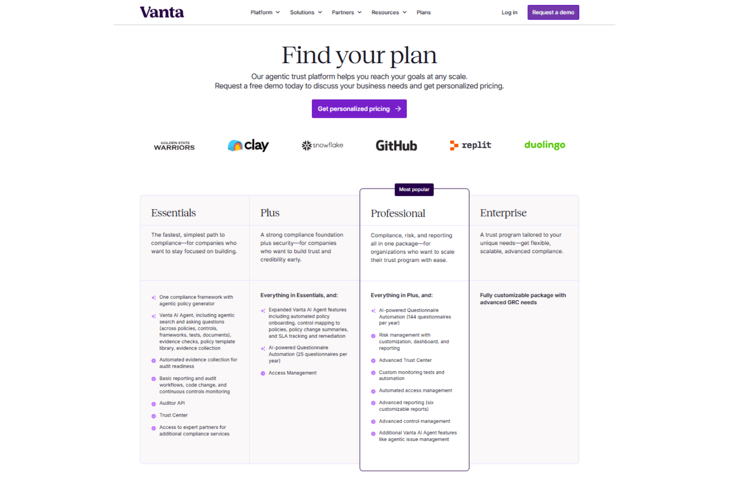 Vanta screenshot