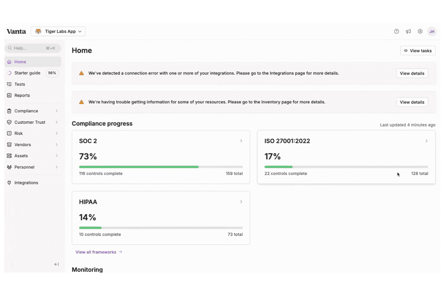 Vanta screenshot