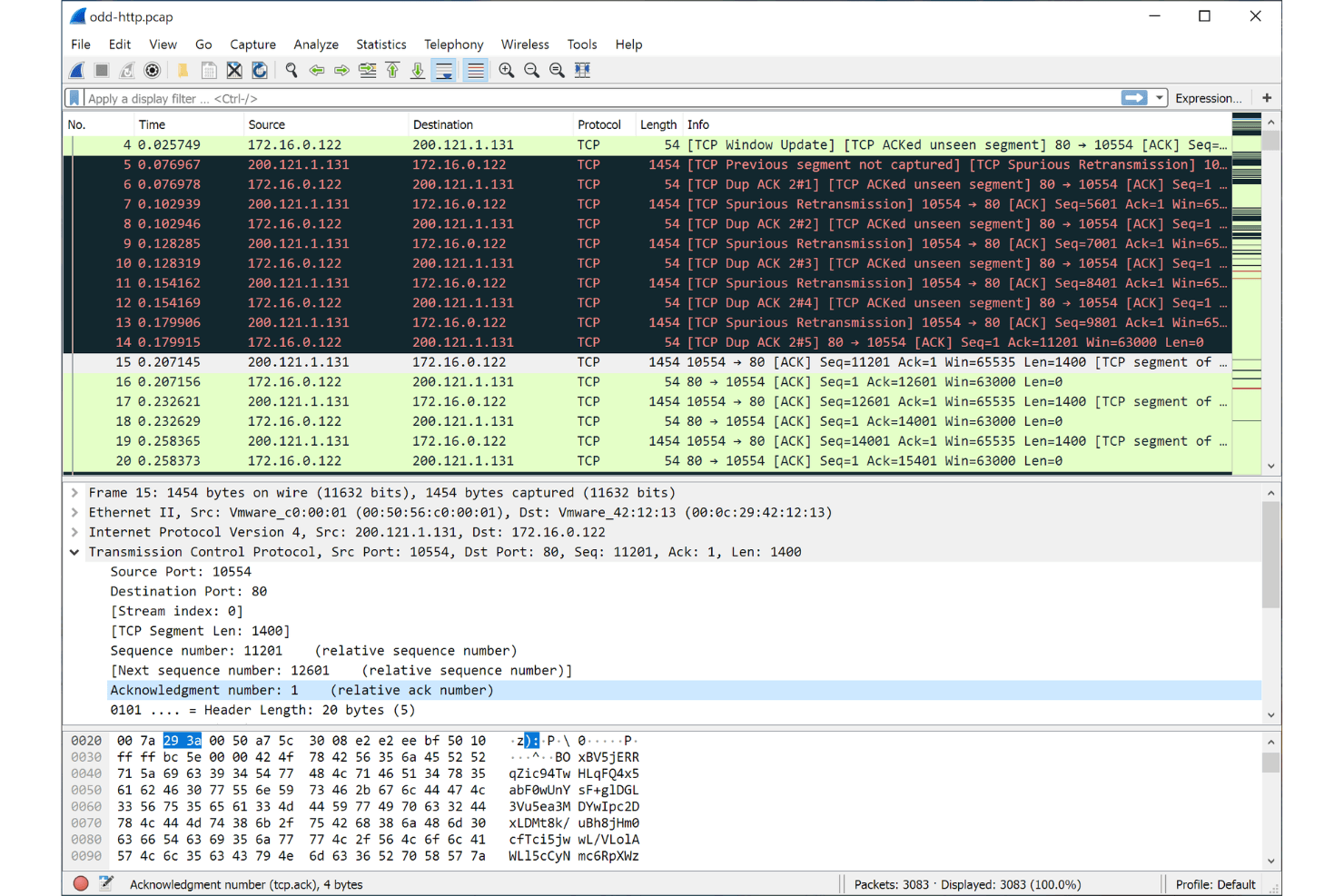 Wireshark screenshot