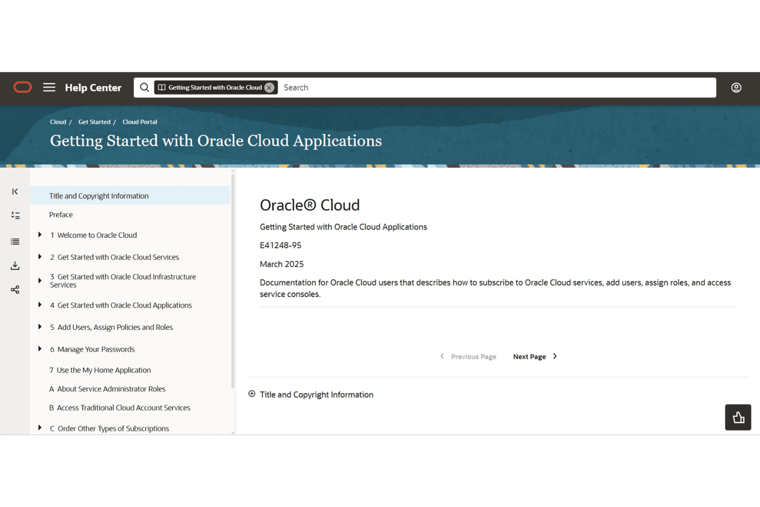Oracle Hybrid Cloud screenshot