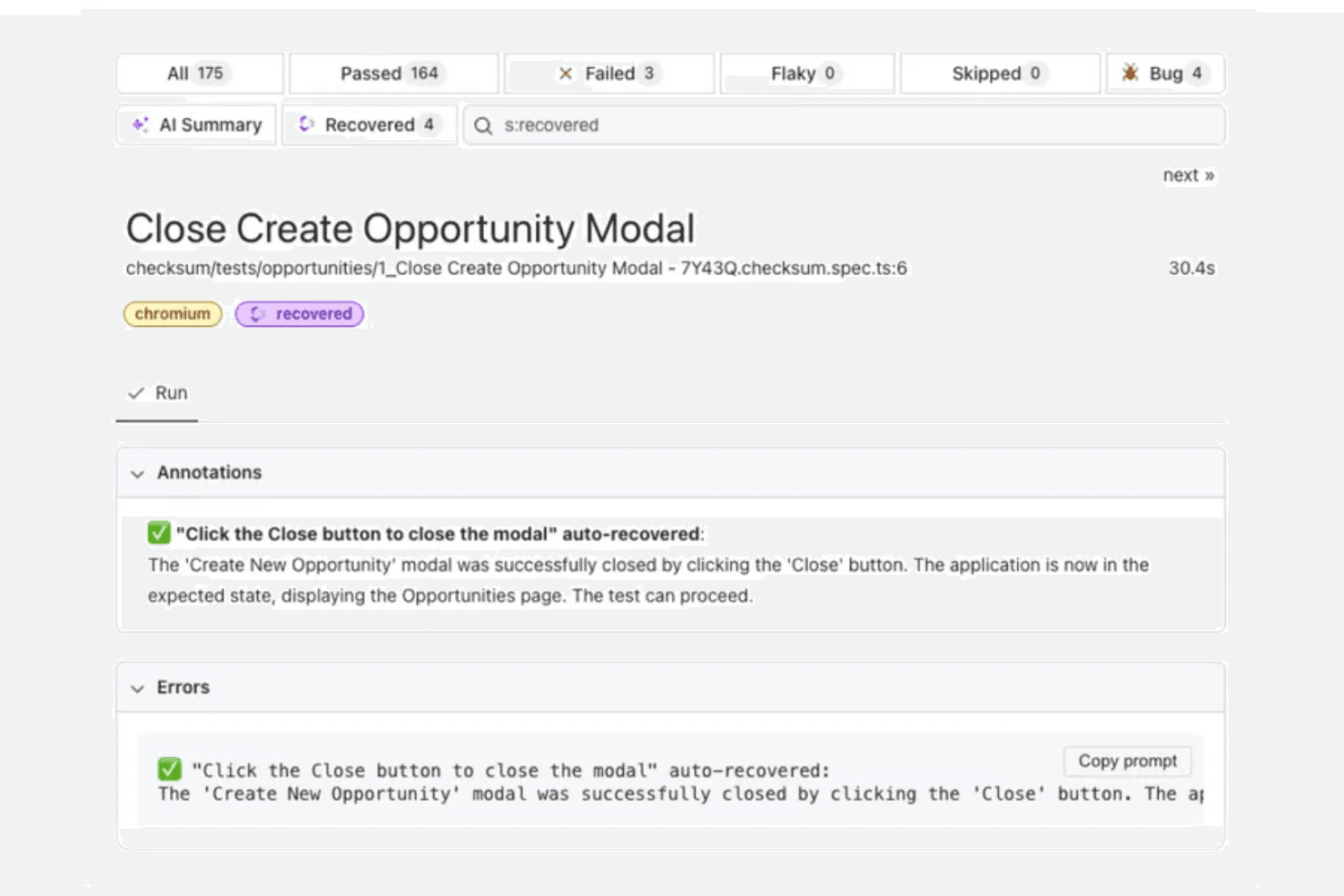 Checksum screenshot