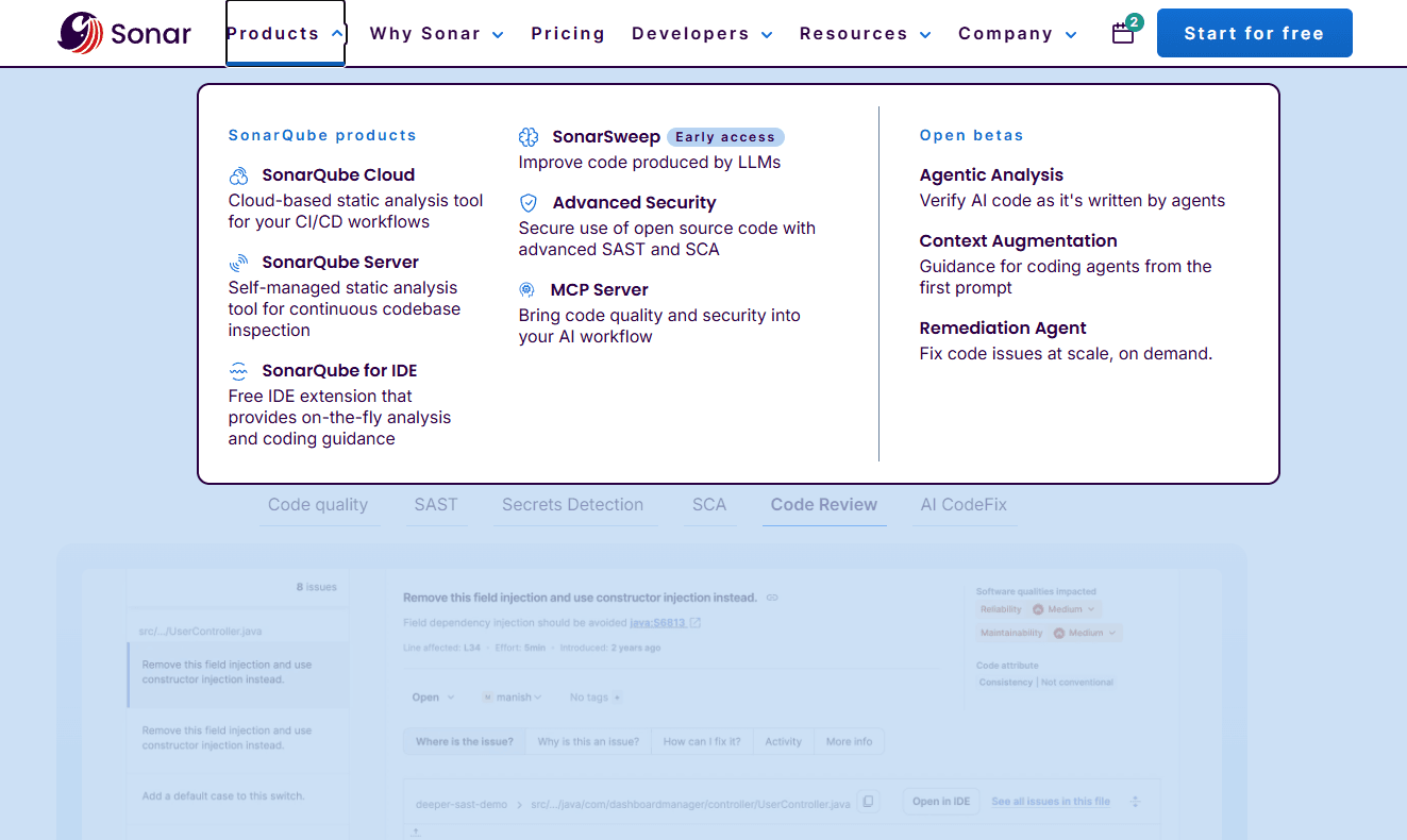 SonarQube screenshot