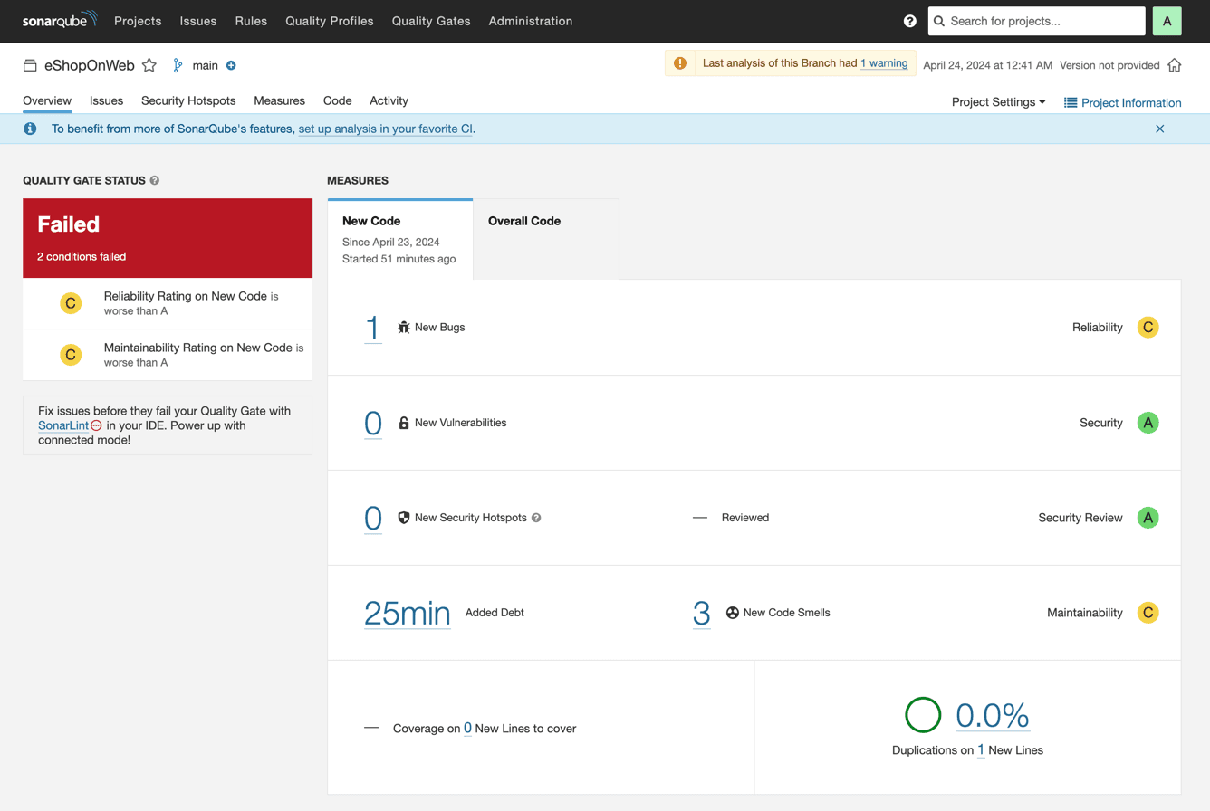 SonarQube screenshot