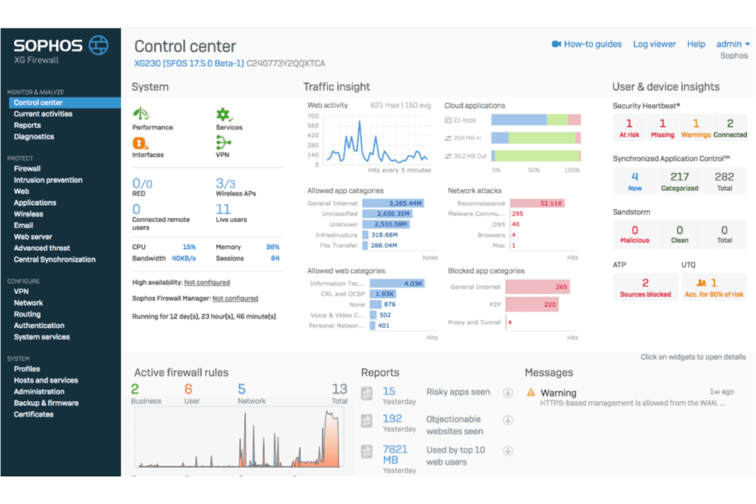 Sophos Firewall screenshot