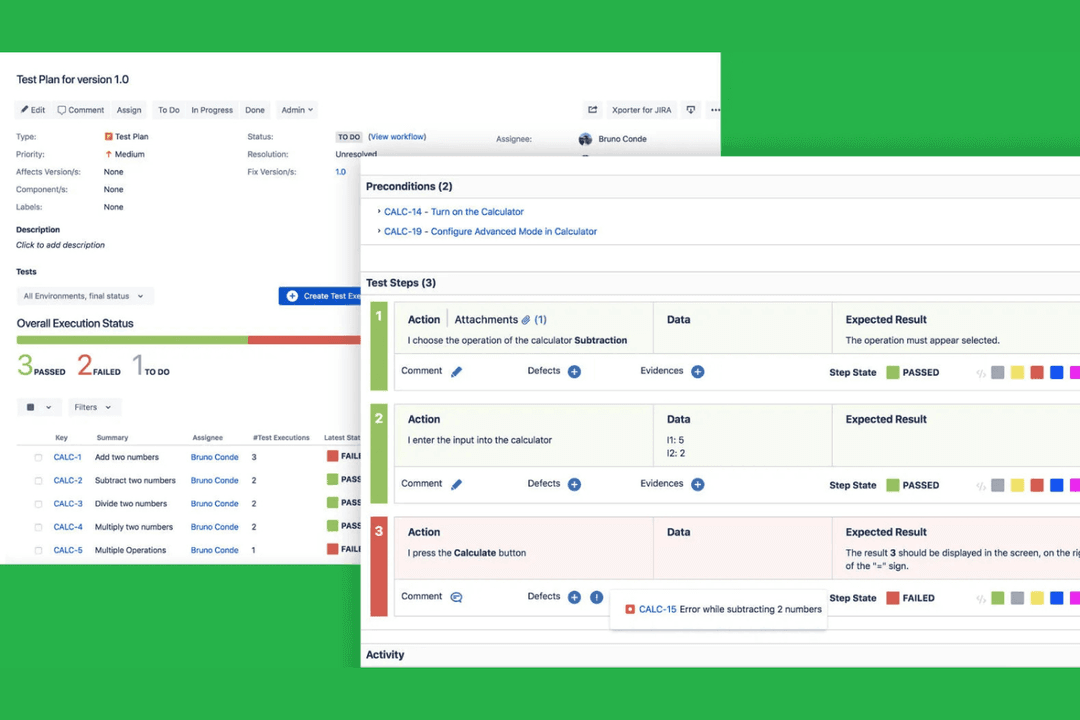 Xray manages test planning, execution, and tracking directly in Jira projects.