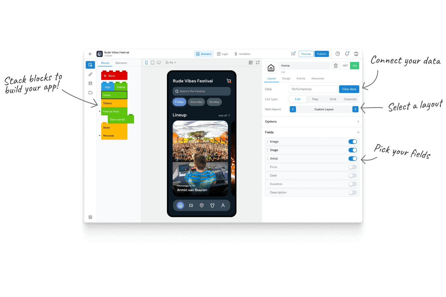 Build custom mobile apps easily with AppMachine's no-code platform.