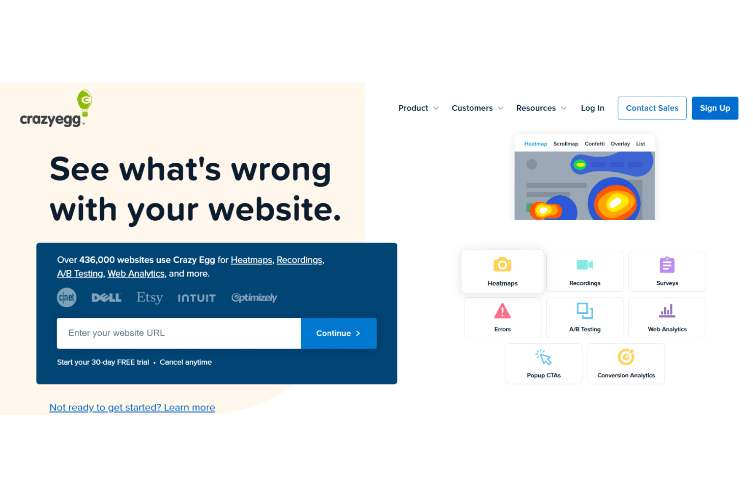 Crazy Egg reveals user behavior with heatmaps and recordings to improve UX.