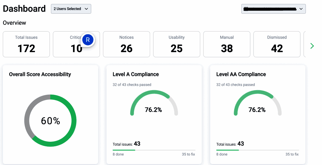 Equally AI auto scans, fixes and monitors website accessibility for compliance.