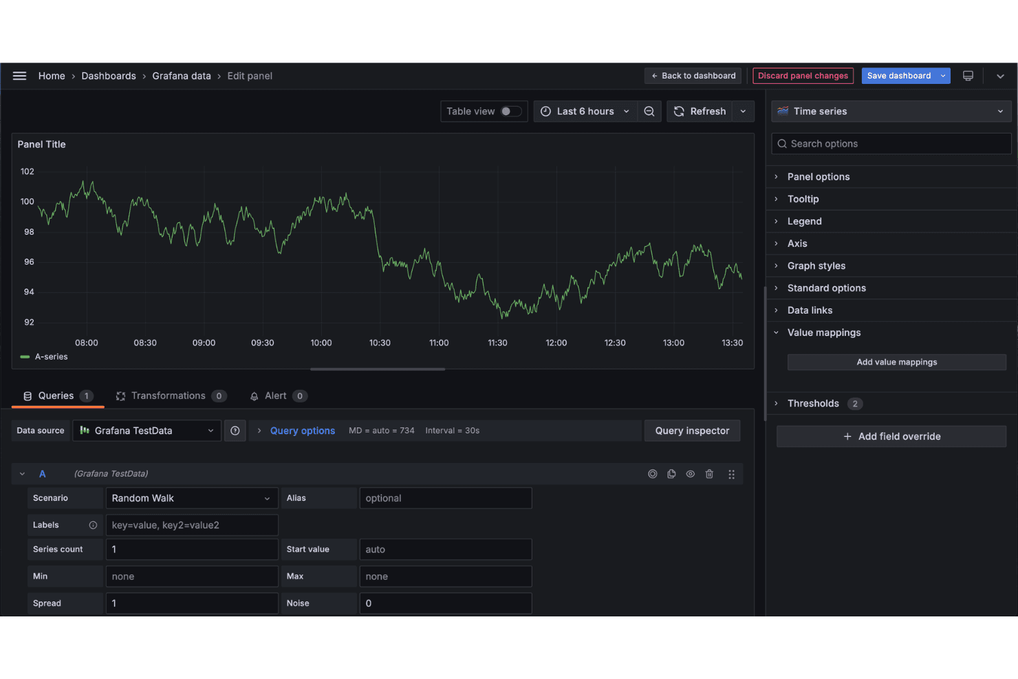Grafana visualizes and analyzes metrics to monitor systems in real time.