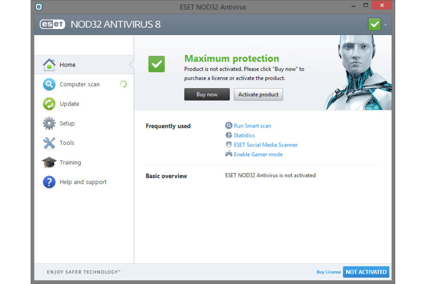 ESET NOD32 protects systems from malware and online threats with lightweight antivirus security.
