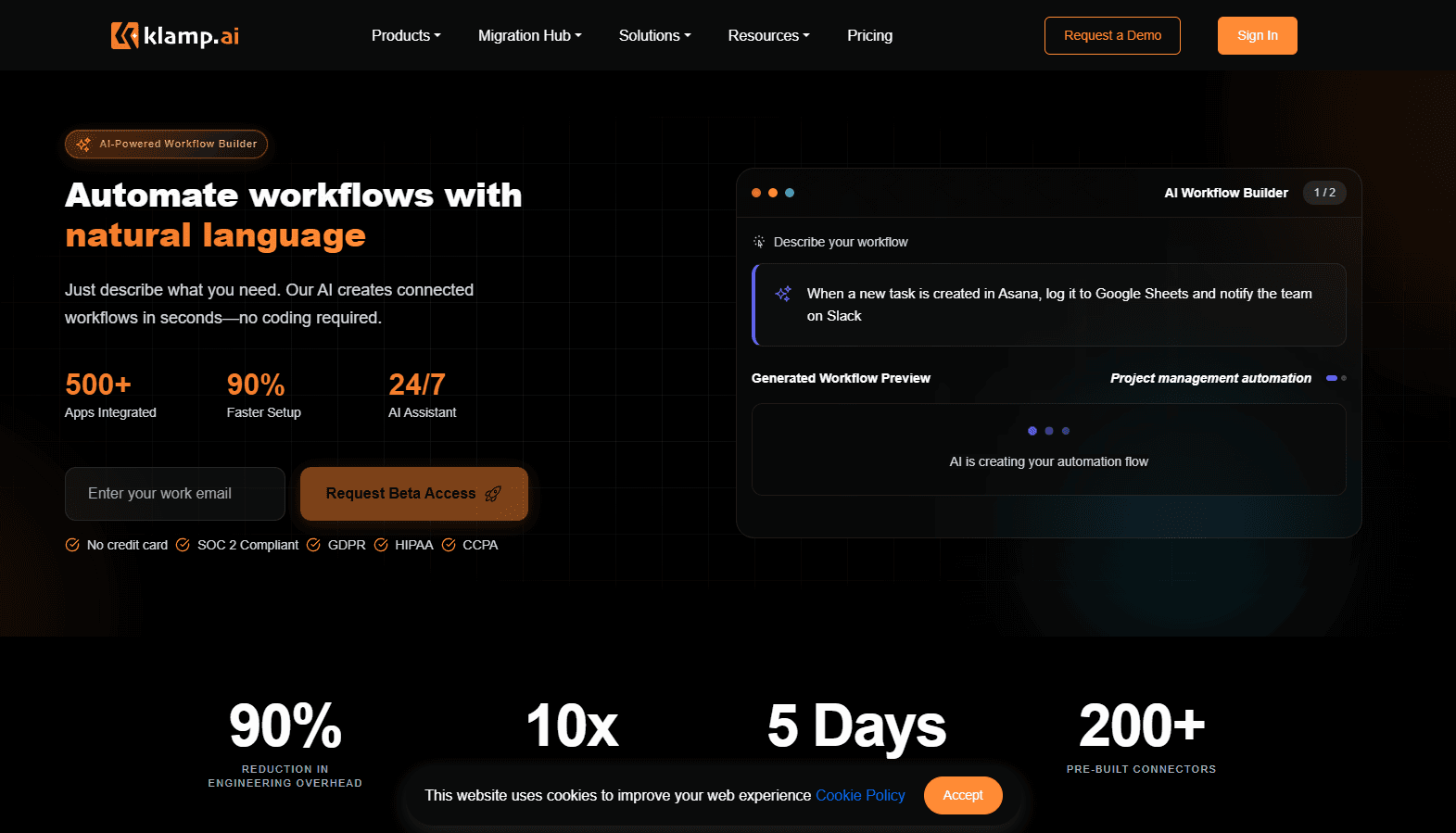 Klamp embeds a native integrations marketplace in your SaaS, no dev drag.