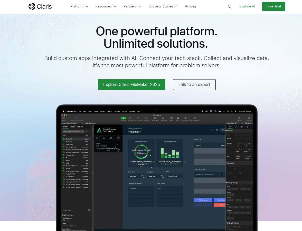 Build custom business apps fast with low-code tools, data + integrations.
