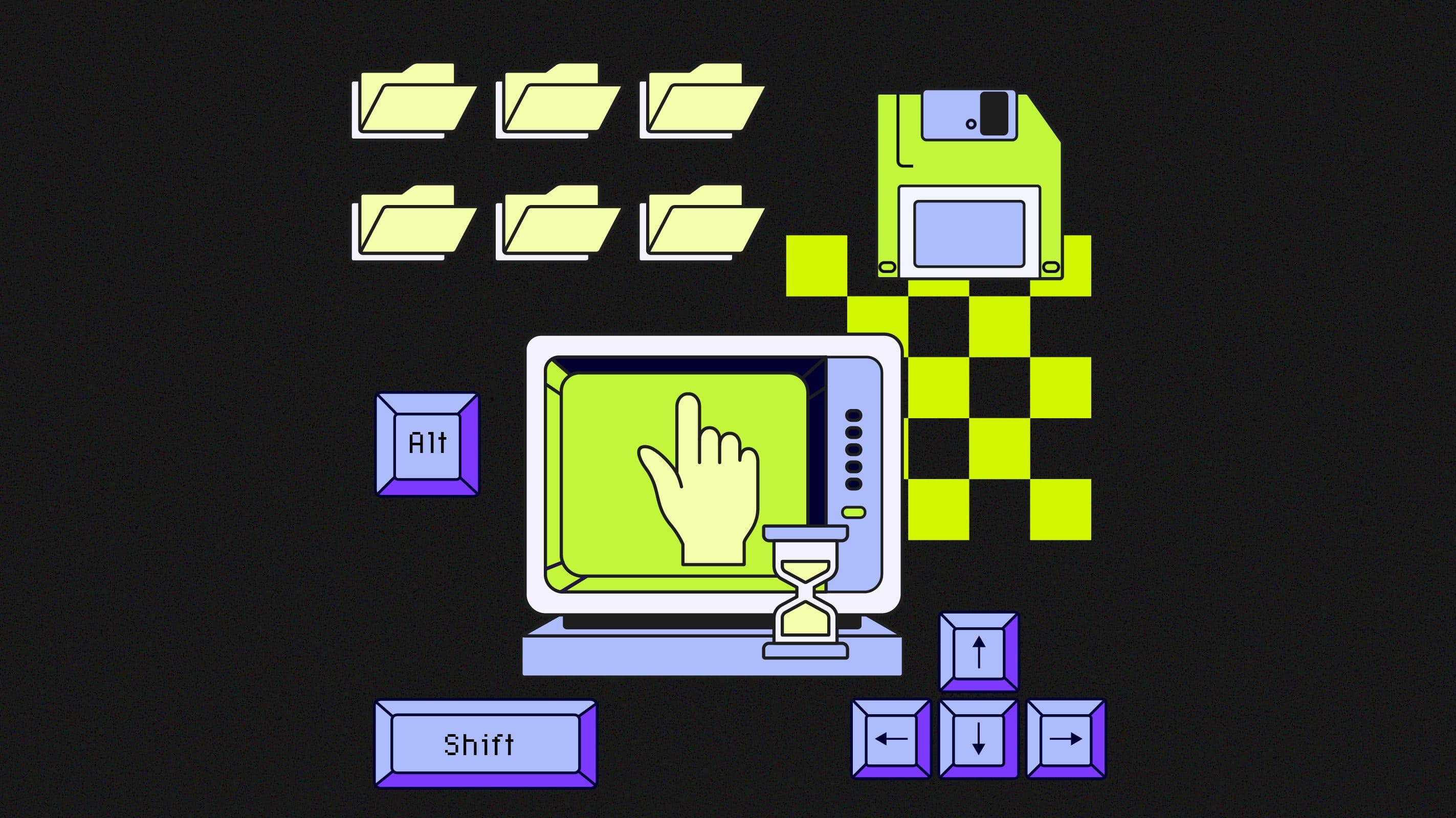 Hand operating a computer screen. It asset management best practices featured image