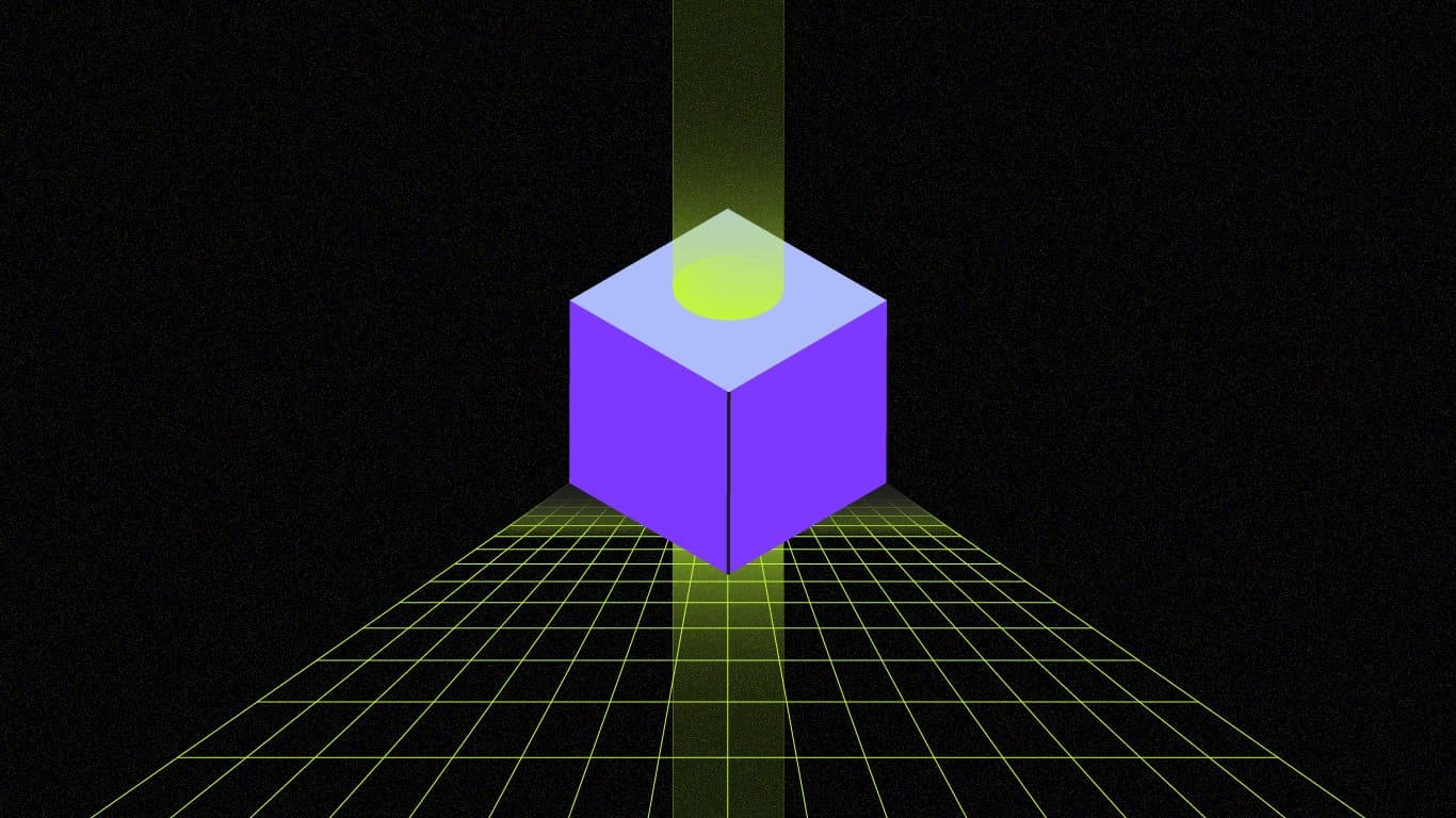 A purple cube emitting a green light. What is IT governance featured image