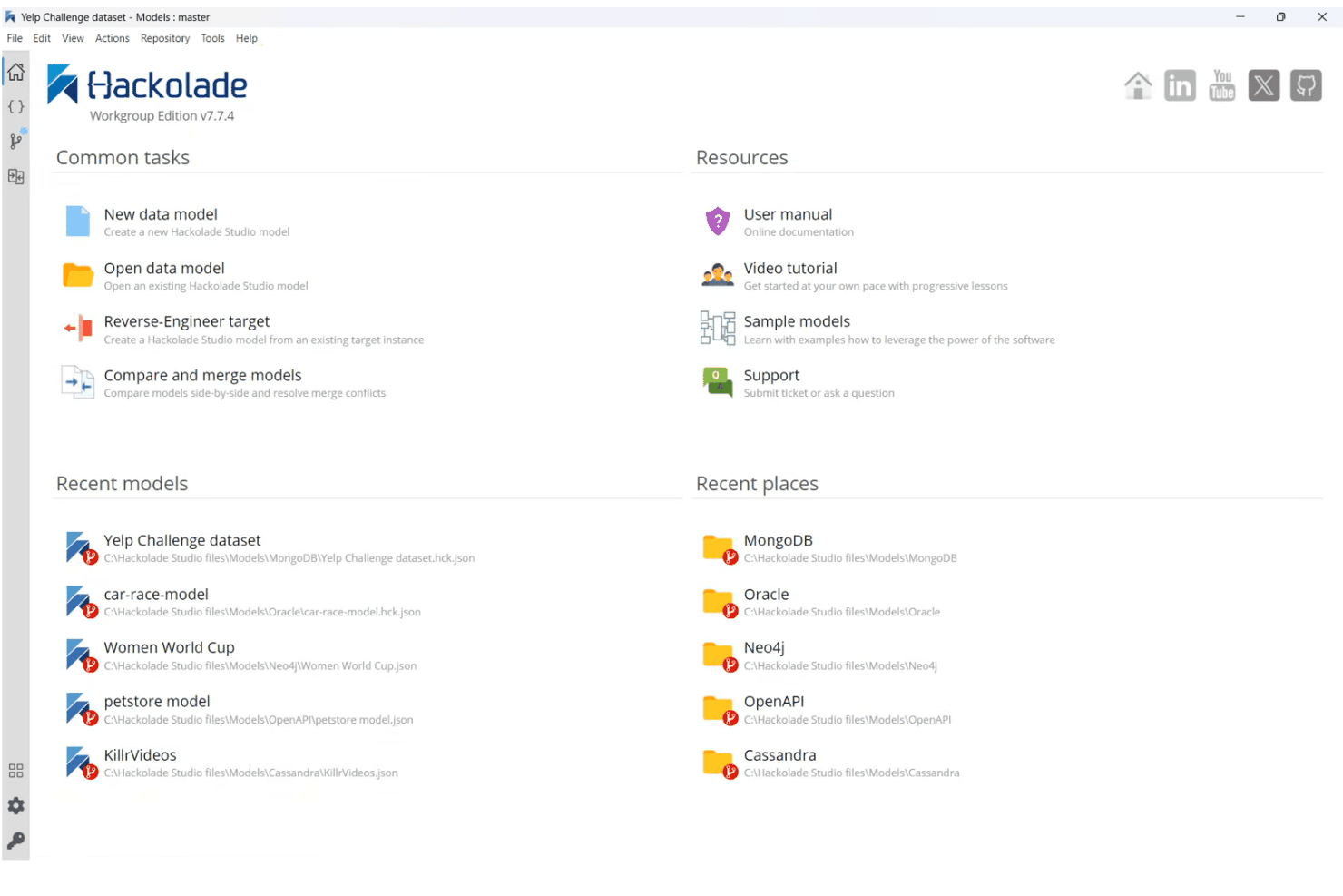 Hackolade models and designs NoSQL and multi-model databases visually.