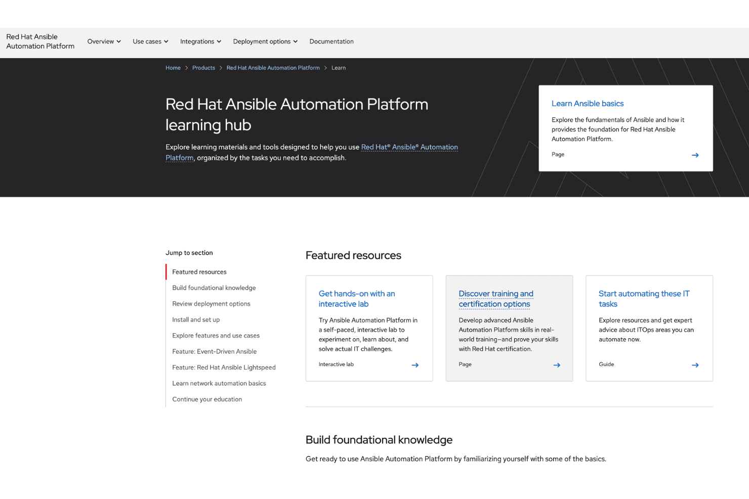 Ansible Automation Platform learning resources