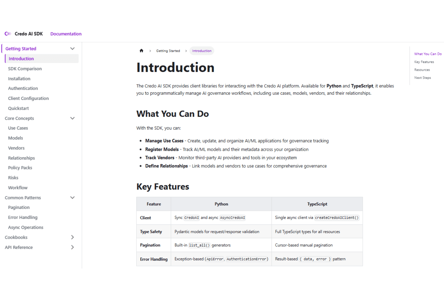 Credo AI onboarding featuring in-app walkthroughs, scenario-based training, onboarding support, live chat, documentation, AI governance setup, compliance training, and implementation guidance.