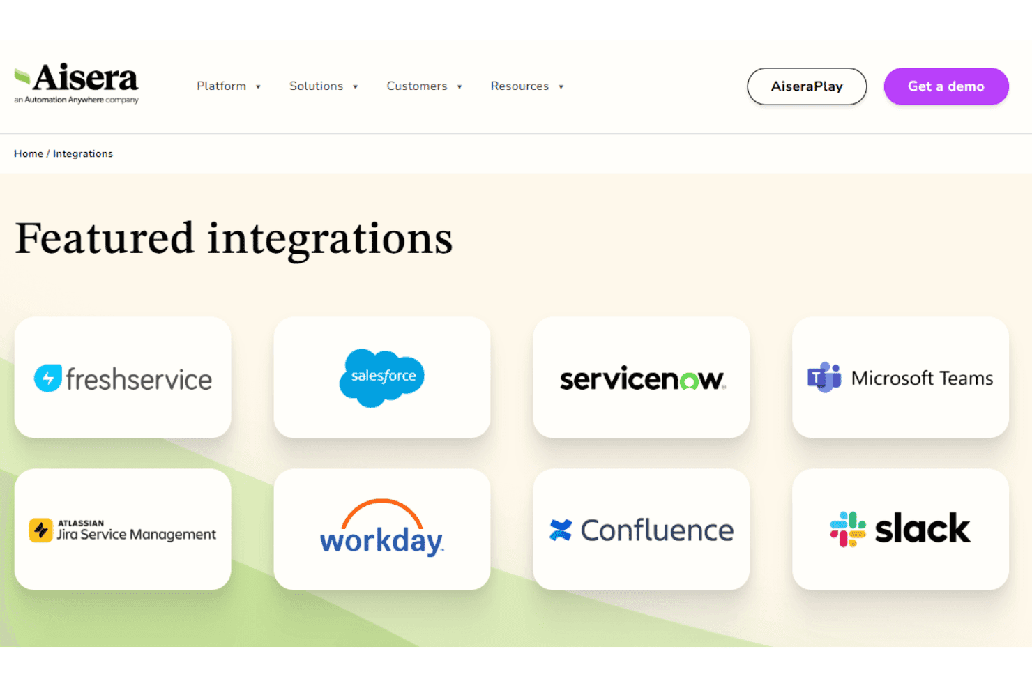 Aisera integrations