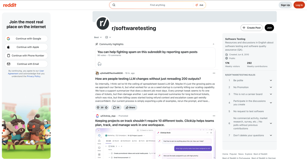 Sous-forum r/softwaretesting