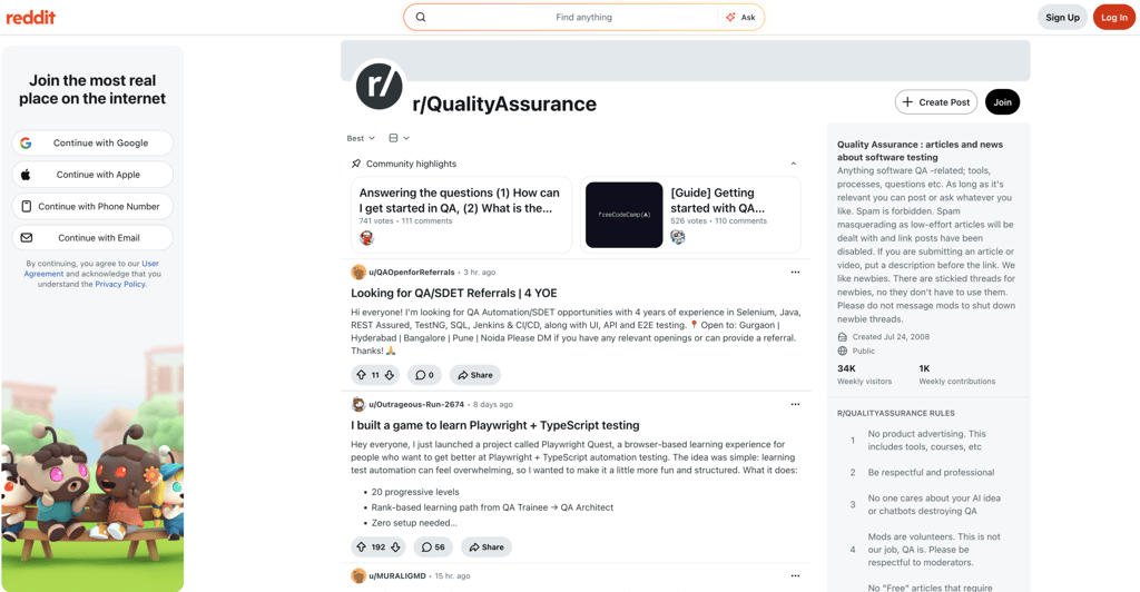 Sous-forum r/QualityAssurance