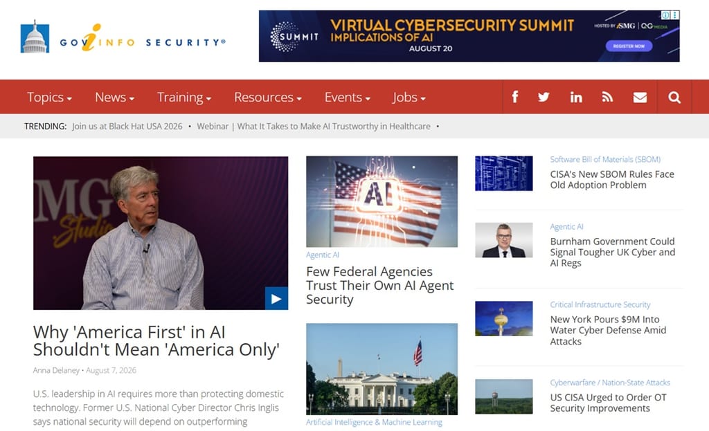 The webpage of the GovInfoSecurity
