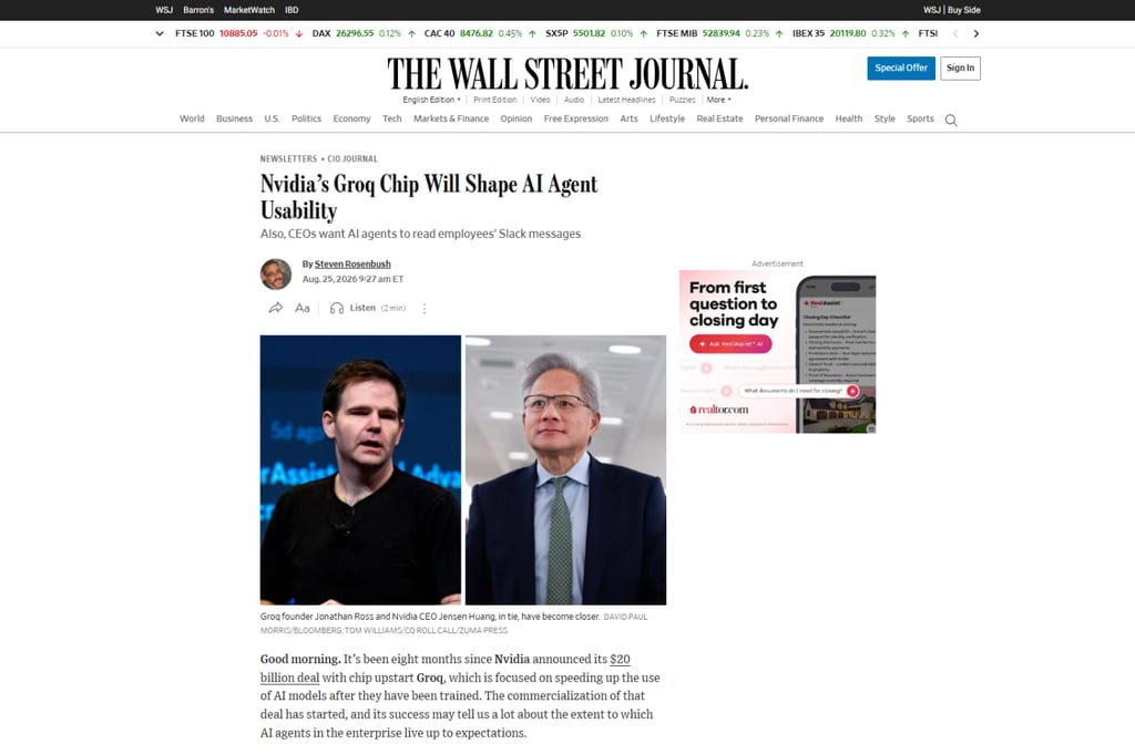 Artículo de la Revista del CIO sobre los chips de Nvidia y Groq y los agentes de IA en la empresa