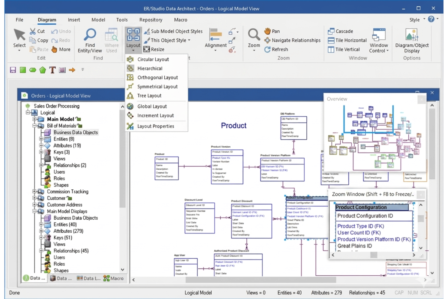 E/R Studio designs, models, and manages databases with visual tools.