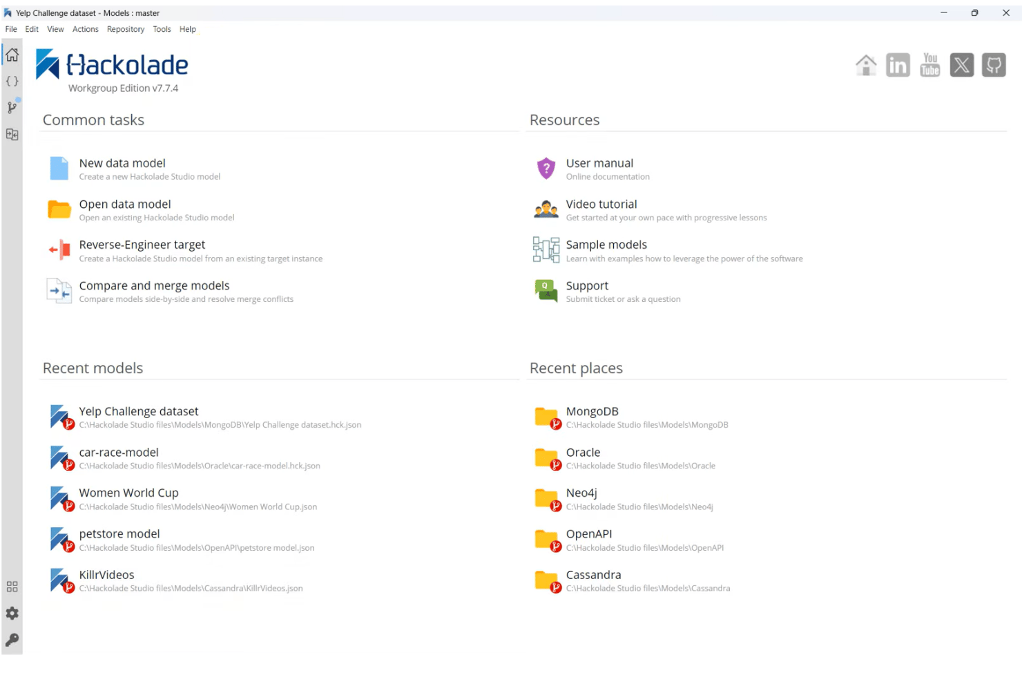 Hackolade models and designs NoSQL and multi-model databases visually.
